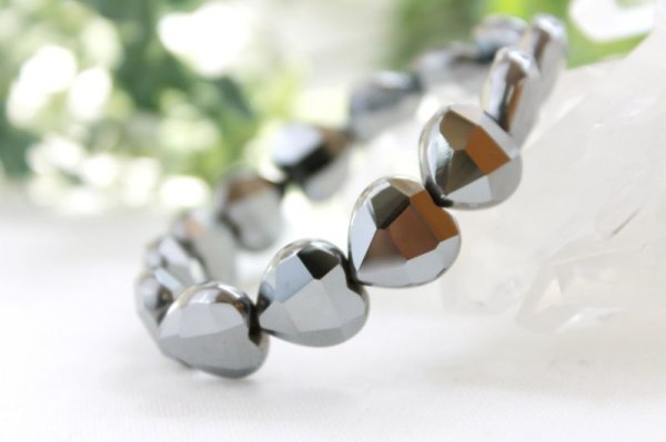 画像3: 【まとめ買い・セール割引可能！】テラヘルツ　手彫りハートカット　ブレスレット　　品番： 6779 (3)