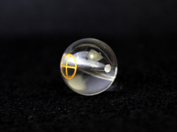 画像2: 【オリジナル商品】カービング 占星術 地球 水晶(金彫り) 12mm  品番: 10751 (2)