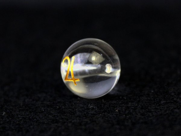 画像2: 【オリジナル商品】カービング 占星術 木星 水晶(金彫り) 12mm  品番: 10753 (2)
