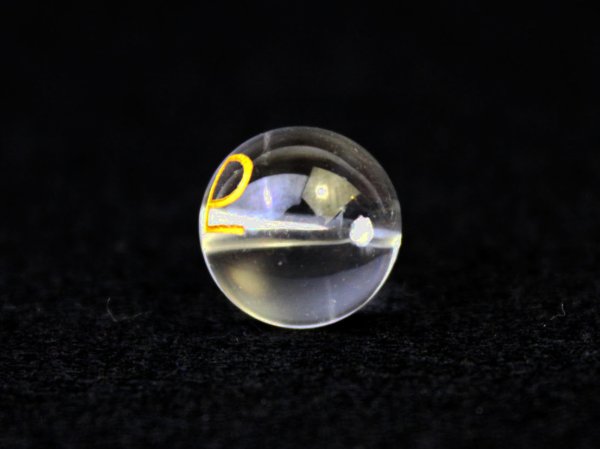 画像2: 【オリジナル商品】カービング 占星術 冥王星 水晶(金彫り) 12mm  品番: 10757 (2)