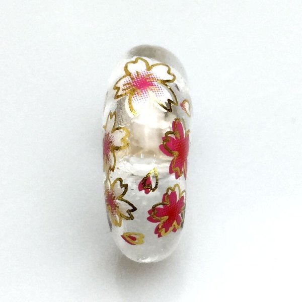 画像3: 【現品限り】プリント勾玉 プリントストーン 水晶 桜 20*13  品番: 7543 (3)