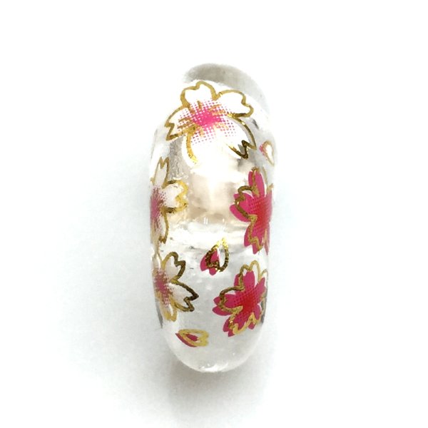 画像3: 【現品限り】プリント勾玉 プリントストーン 水晶 桜 16*11  品番: 7544 (3)