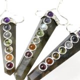 ★限定ご提供★ペンダントトップにも♡【7種チャクラ対応ペンデュラム】❤️ ペンダントトップ チャーム 剣形状セブンチャクラ オブシディアン 品番