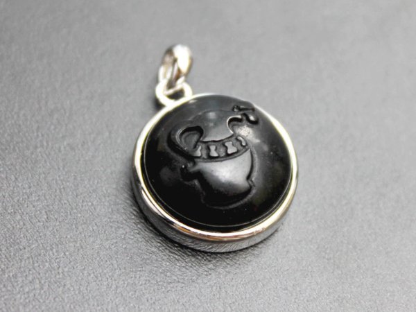 画像2: オブシディアン使用★星座のペンダントトップ みずがめ座(SV枠)  品番: 7920 (2)