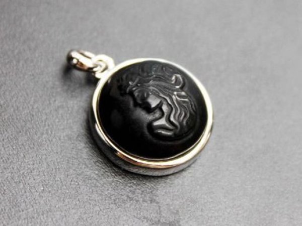 画像2: オブシディアン使用★星座のペンダントトップ おとめ座(SV枠)  品番: 7984 (2)