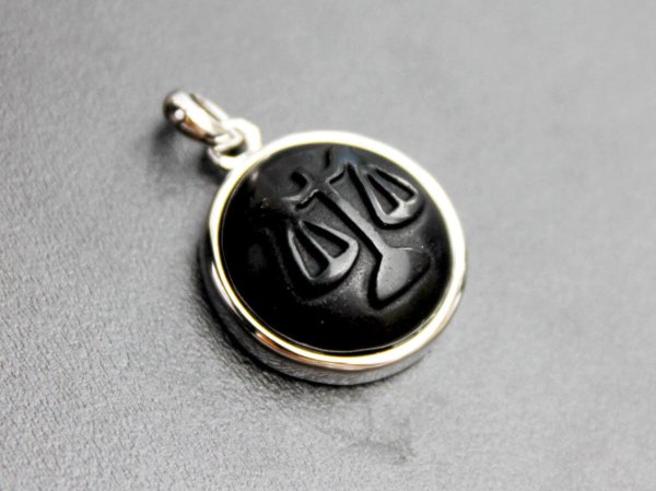 画像2: オブシディアン使用★星座のペンダントトップ てんびん座(SV枠)  品番: 7991 (2)