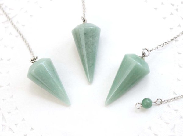 画像2: 【現品限り】ペンデュラム　アベンチュリン　円すい　振り子　ダウジング　　品番： 7604 (2)