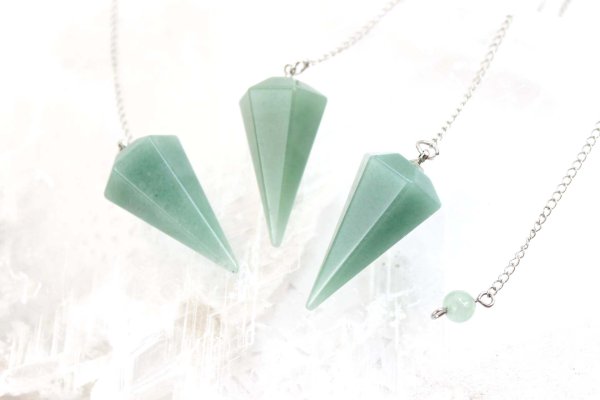 画像2: ペンデュラム　アベンチュリン　カット　振り子　ダウジング　　品番： 9565 (2)