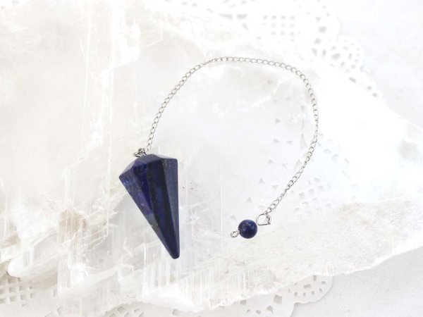 画像2: ペンデュラム　ラピスラズリ　カット　振り子　ダウジング　　※ポイント対象外　品番： 9717 (2)