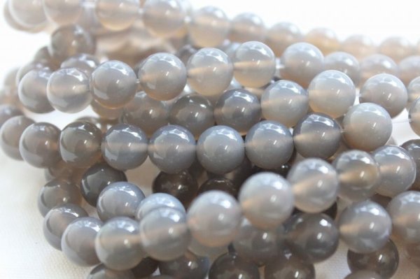 画像5: 【売切50%OFF(表示価格が割引後の金額)】連 グレーカルセドニー  丸 12mm    ※割引クーポン・ポイント付与対象外 品番: 4128 (5)