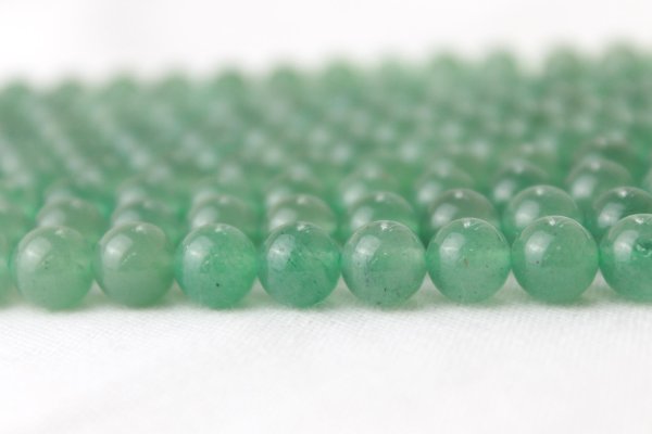 画像3: 連 アベンチュリン グリーン  丸  6mm 品番: 3704 (3)