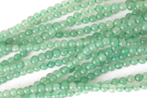 画像4: 連 アベンチュリン グリーン  丸  4mm 品番: 3703 (4)