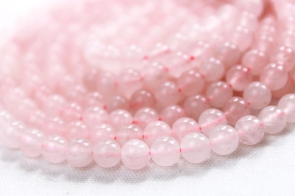 画像2: 連 ローズクォーツ  丸  2mm    品番: 4612 (2)