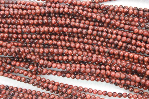 画像4: 連 レッドタイガーアイ  丸  4mm    品番: 4597 (4)