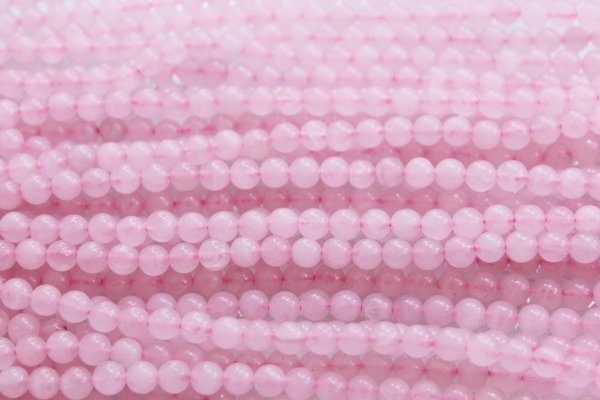 画像4: 連 ローズクォーツ  丸  6mm    品番: 4614 (4)