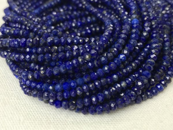 画像4: 連 ラピスラズリ ソロバンカット 3×2mm  ※ポイント対象外 品番: 6080 (4)