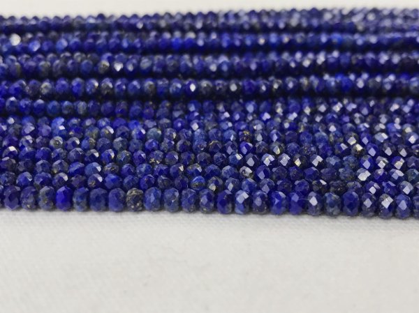 画像3: 連 ラピスラズリ ソロバンカット 3×2mm  ※ポイント対象外 品番: 6080 (3)