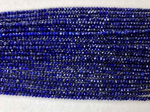 画像2: 連 ラピスラズリ ソロバンカット 3×2mm  ※ポイント対象外 品番: 6080 (2)